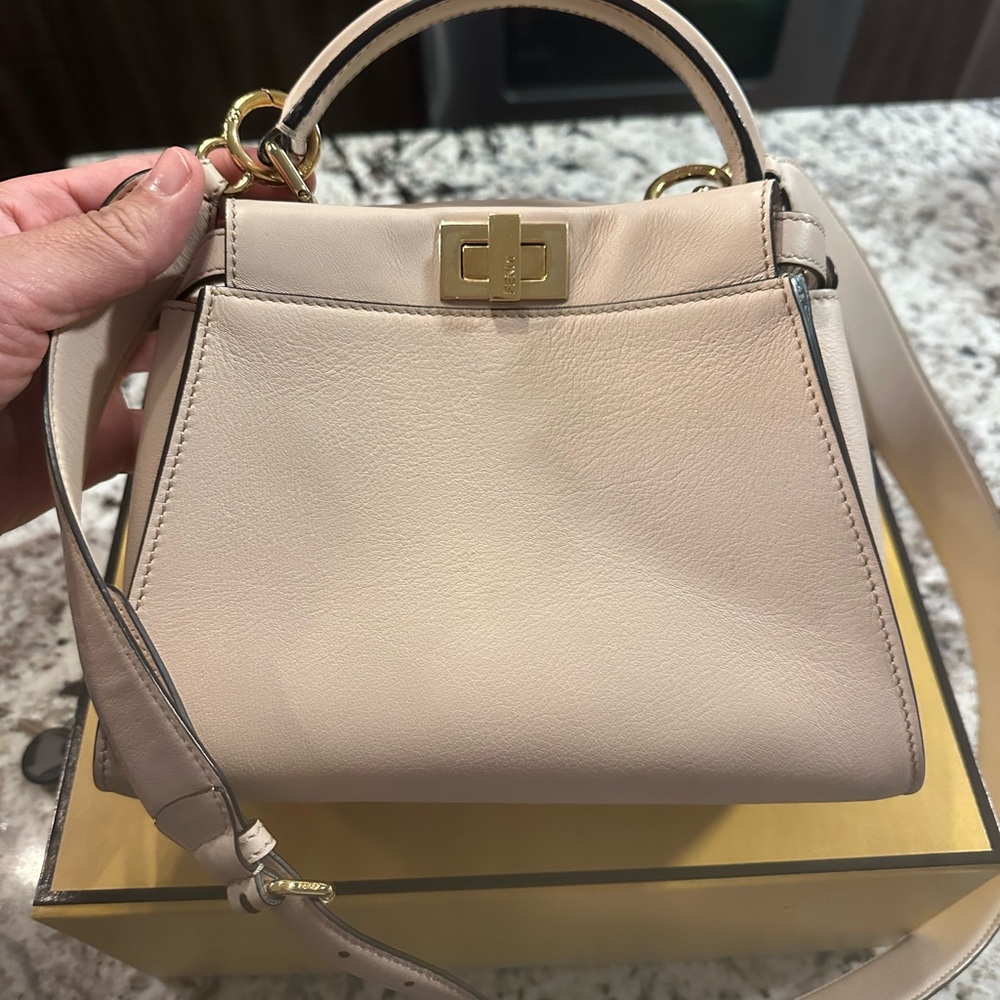 Fendi Beige Floral Shoulder Bag - Picture 3 of 5